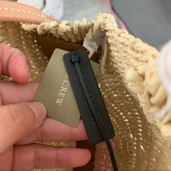 J.Crew Summer Neon White Pink Straw Color Block Crossbody Purse Shoulder Bag - Picture 13 of 15